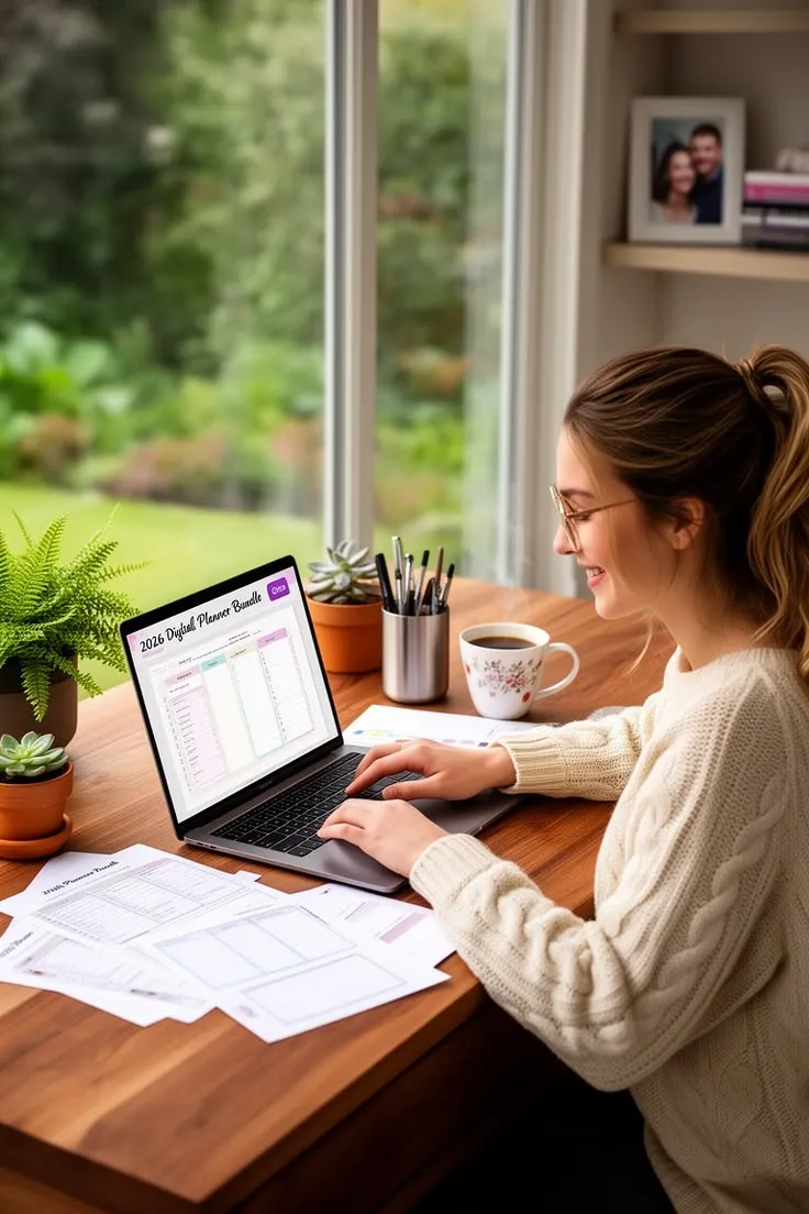 Calm morning environment with planning tools